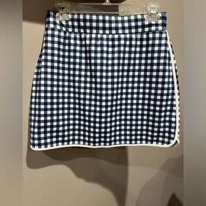 J. Crew Gingham Mini Skort Blue and White. Size Small.